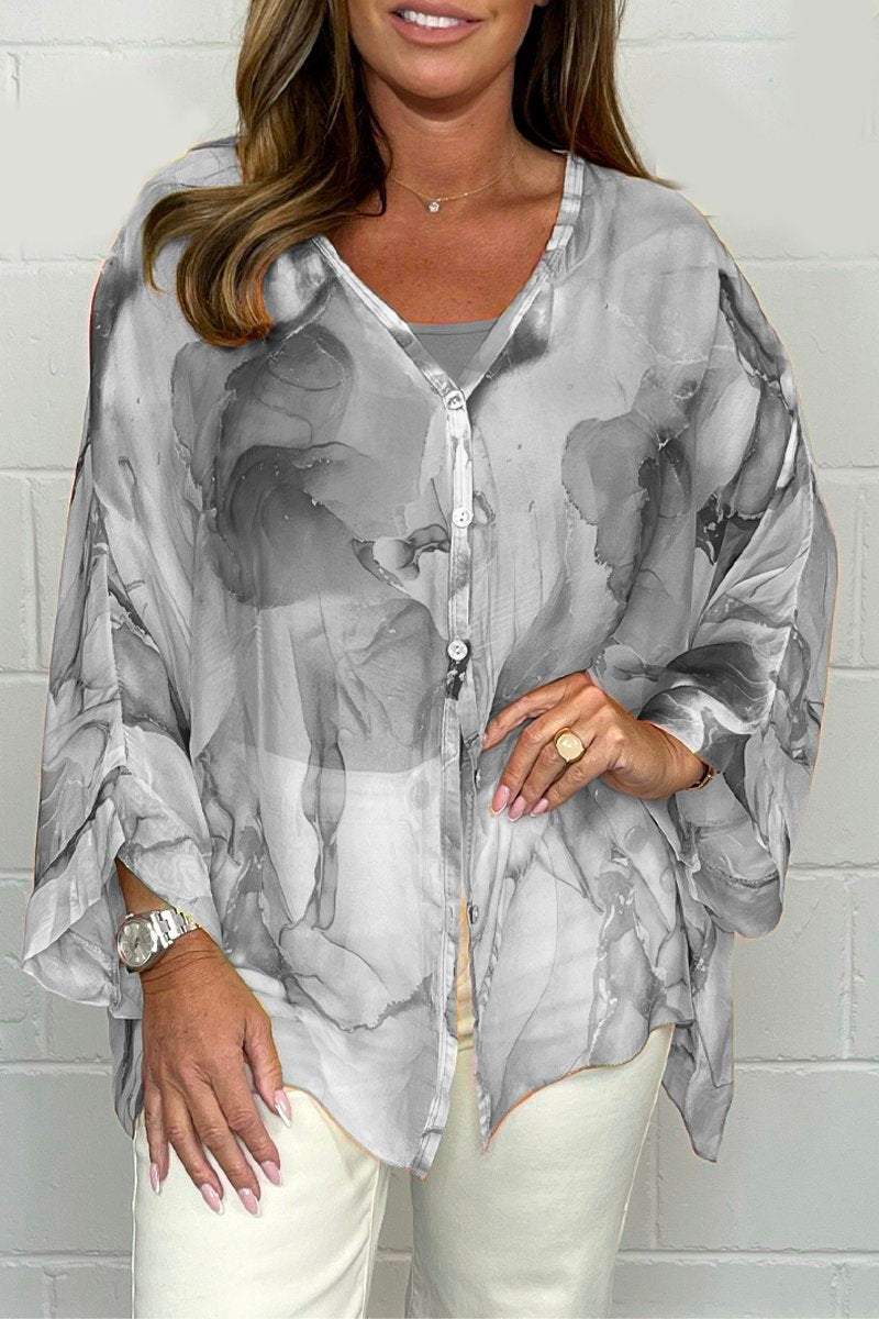Maria | Zomerblouse voor dames – Lichtgewicht chiffonblouse met bloemenprint