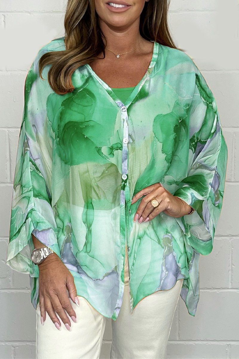 Maria | Zomerblouse voor dames – Lichtgewicht chiffonblouse met bloemenprint