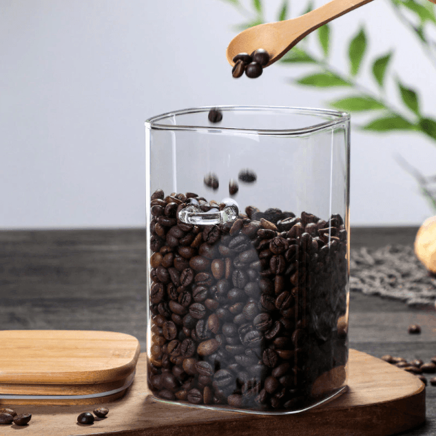 BamJar | Keukenbewaarbox met Bamboe Deksel & Lepel, Luchtdichte Container voor Koffie, Suiker