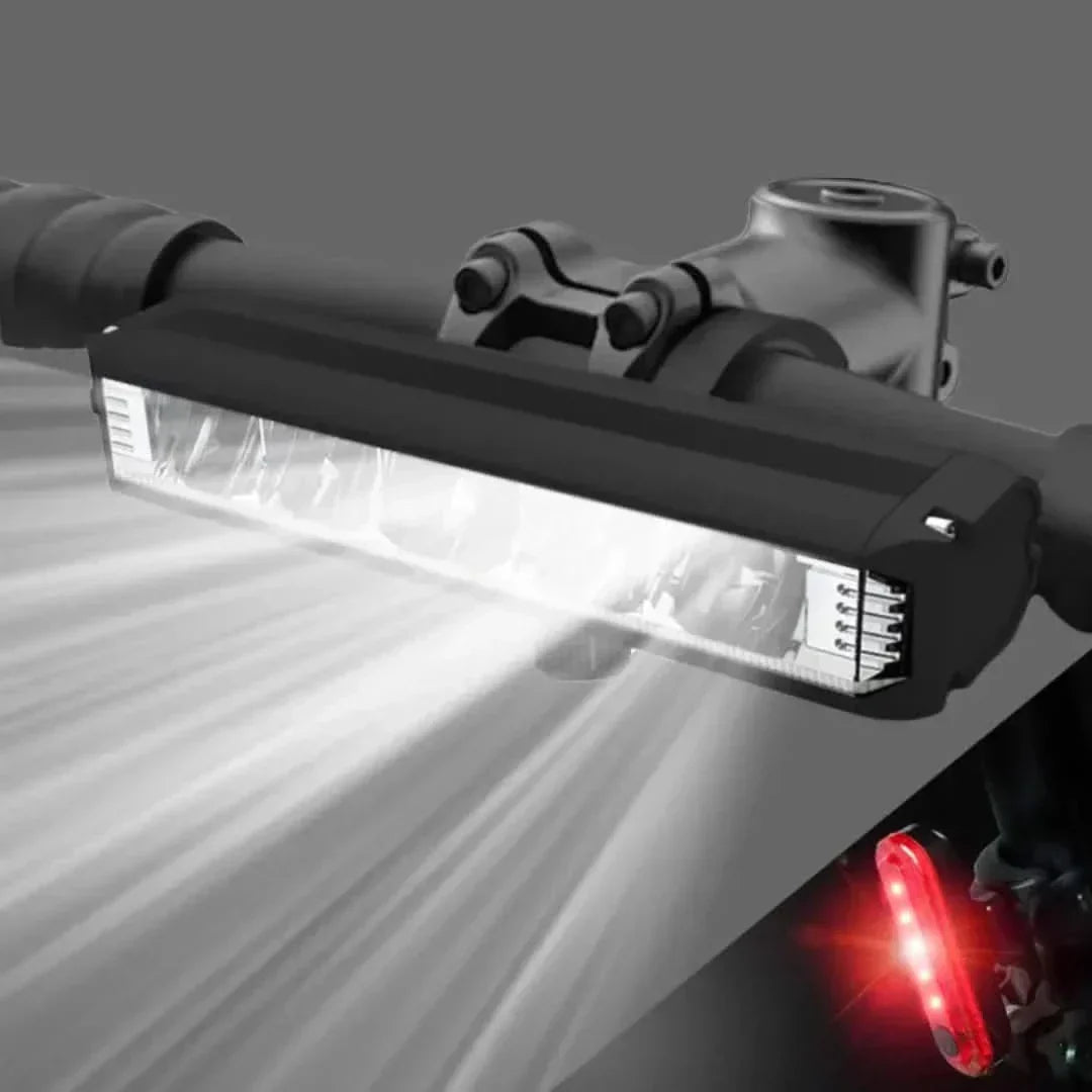 GlowRider | LED Fietsverlichting 1400 Lumen – Oplaadbare USB Waterdichte Fietskoplamp, Veiligheidslamp