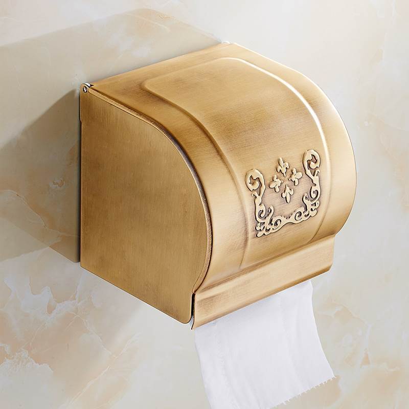 HeritageRust | Antiek Bronzen Badkamerbeslag Set - Handdoekrek, Toiletpapierhouder & Borstelhouder, Aluminium