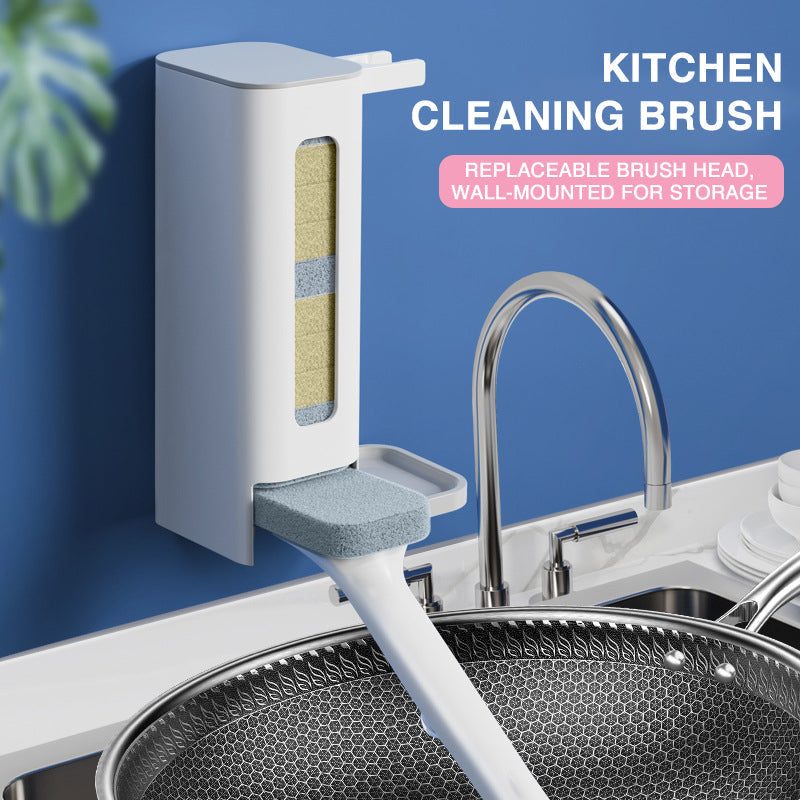 EasyScrub | Keuken Schoonmaakborstel – Afwasborstel met Handgreep, Vervangbare Opzetstukken