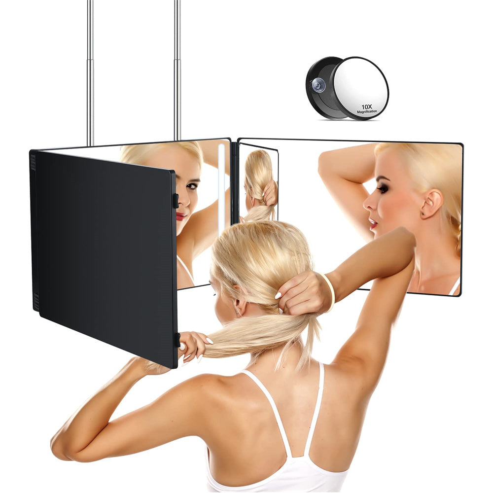 LumiTurn | LED-make-upspiegel – 360° draaibare make-upspiegel met verstelbare LED-verlichting
