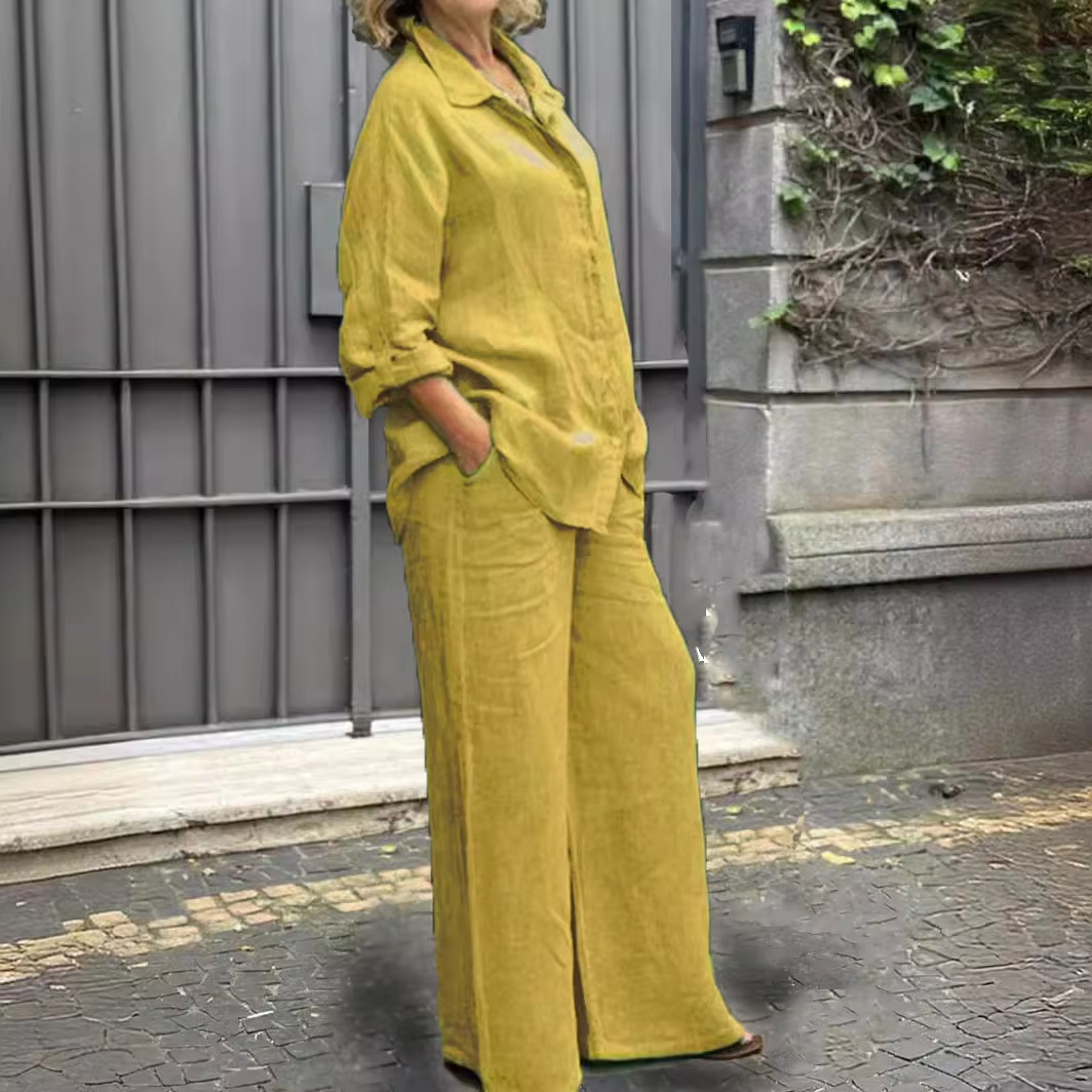 Yalia | Linnen set voor dames – Vintage, nonchalante zomeroutfit
