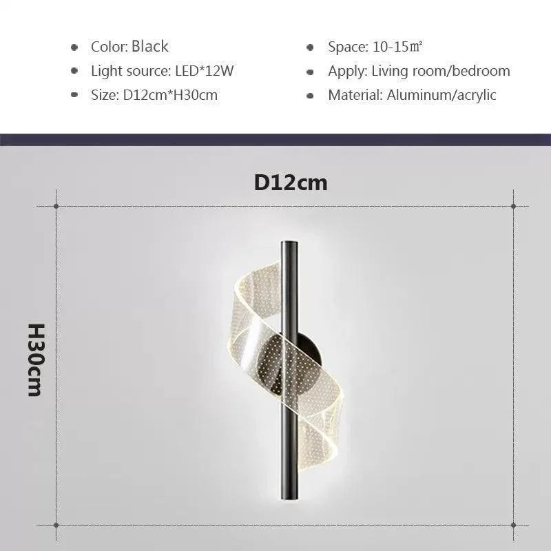 SpiralElegance | Verfijnde Moderne Spiraal Decoratieve Wandlamp