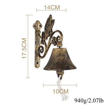 ChimeCraft | Rustieke gietijzeren deurbel – Elegante vintage decoratie voor huis en tuin