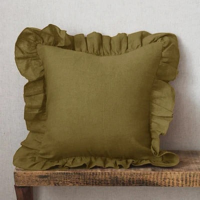 RuffleRest | Puur linnen kussenhoes met ruches - Zacht, comfortabel & elegant Home Decor