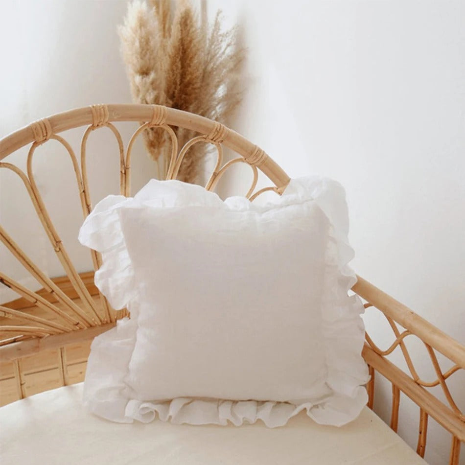 RuffleRest | Puur linnen kussenhoes met ruches - Zacht, comfortabel & elegant Home Decor