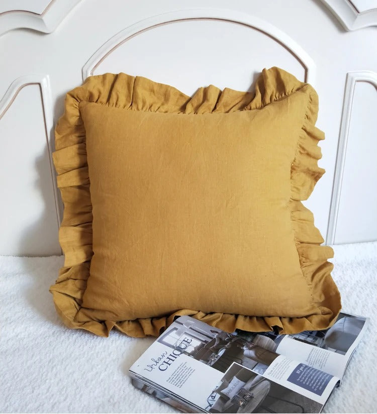 RuffleRest | Puur linnen kussenhoes met ruches - Zacht, comfortabel & elegant Home Decor