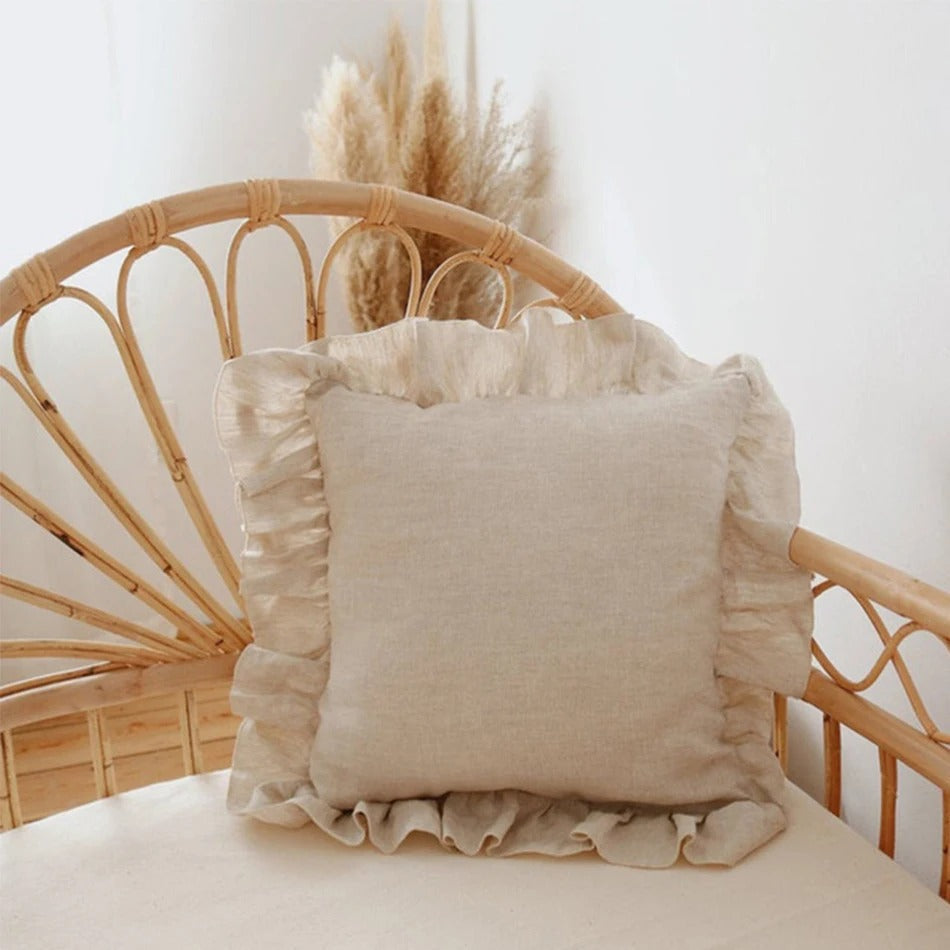 RuffleRest | Puur linnen kussenhoes met ruches - Zacht, comfortabel & elegant Home Decor