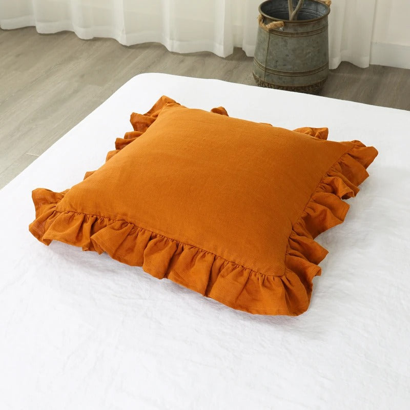 RuffleRest | Puur linnen kussenhoes met ruches - Zacht, comfortabel & elegant Home Decor