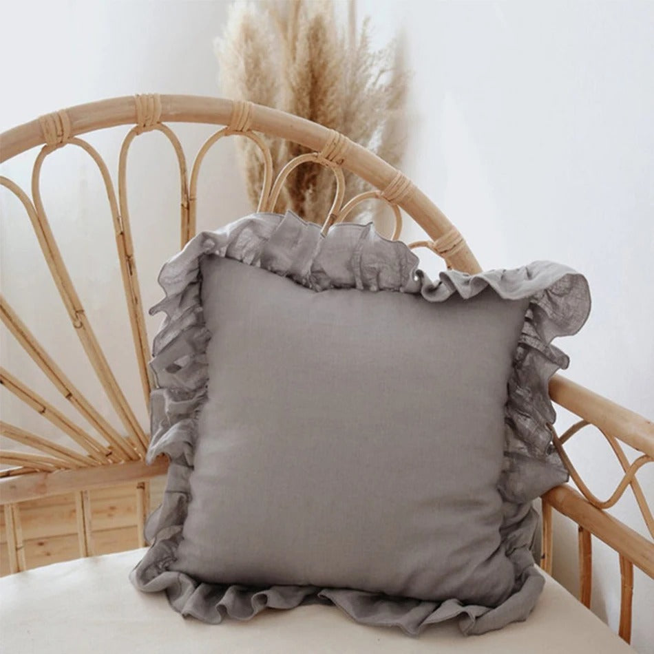 RuffleRest | Puur linnen kussenhoes met ruches - Zacht, comfortabel & elegant Home Decor