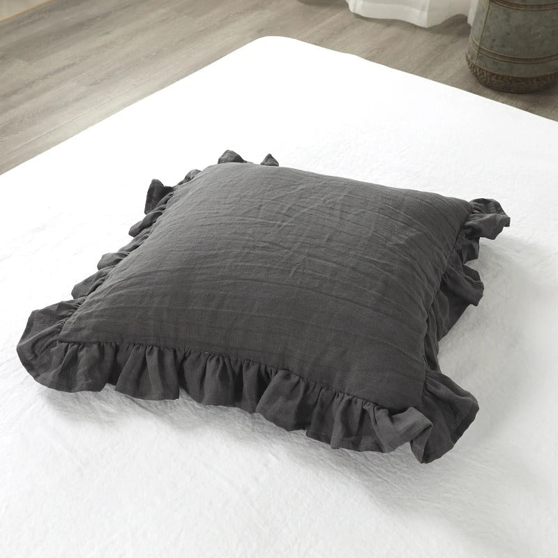 RuffleRest | Puur linnen kussenhoes met ruches - Zacht, comfortabel & elegant Home Decor
