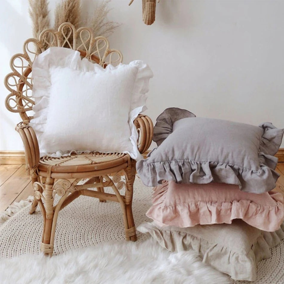 RuffleRest | Puur linnen kussenhoes met ruches - Zacht, comfortabel & elegant Home Decor