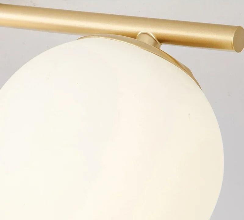 LumiSphere | LED glazen bol plafondlamp - Elegant Scandinavisch design, moderne witte hanglamp voor woonkamer, slaapkamer of keuken