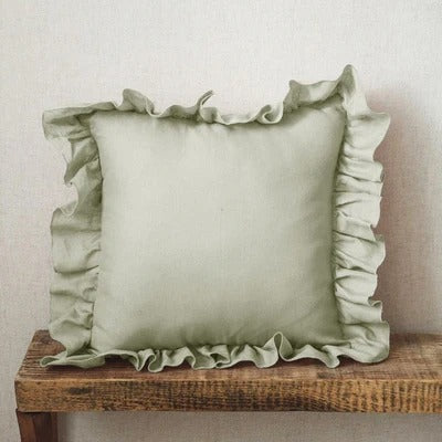 RuffleRest | Puur linnen kussenhoes met ruches - Zacht, comfortabel & elegant Home Decor