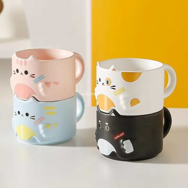 WhiskerSip | Keramische Kattenmok - 300 ml Schattige Koffie- & Theekop voor Kattenliefhebbers