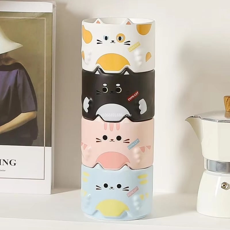 WhiskerSip | Keramische Kattenmok - 300 ml Schattige Koffie- & Theekop voor Kattenliefhebbers