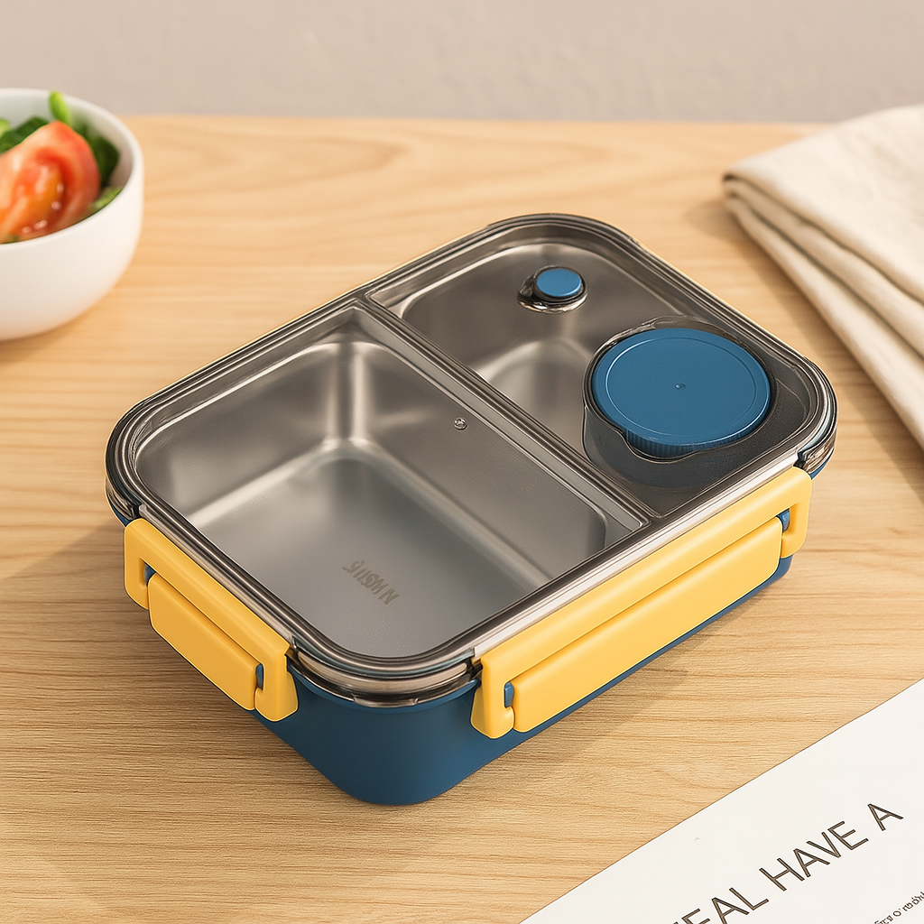 Lunchly | Compacte herbruikbare lunchbox – Lekvrije voedselcontainer voor school en werk