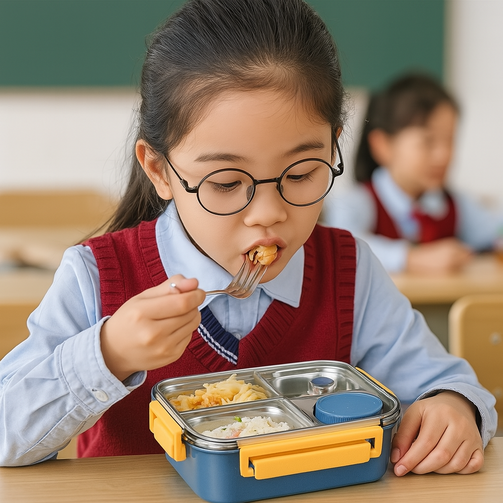 Lunchly | Compacte herbruikbare lunchbox – Lekvrije voedselcontainer voor school en werk