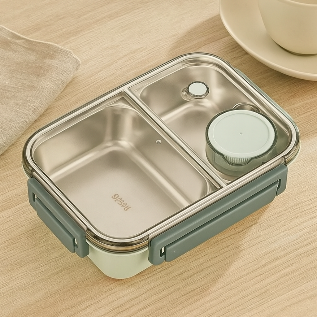 Lunchly | Compacte herbruikbare lunchbox – Lekvrije voedselcontainer voor school en werk