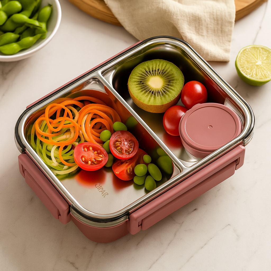 Lunchly | Compacte herbruikbare lunchbox – Lekvrije voedselcontainer voor school en werk