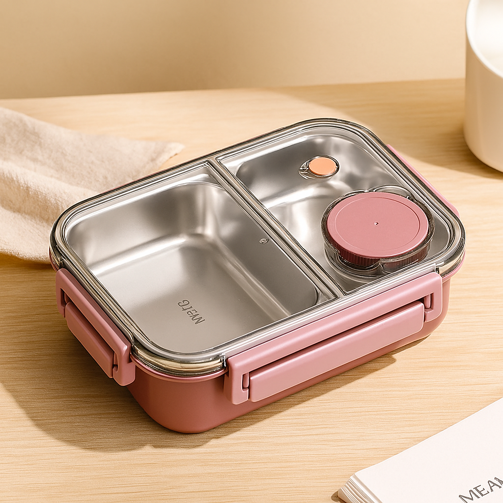 Lunchly | Compacte herbruikbare lunchbox – Lekvrije voedselcontainer voor school en werk