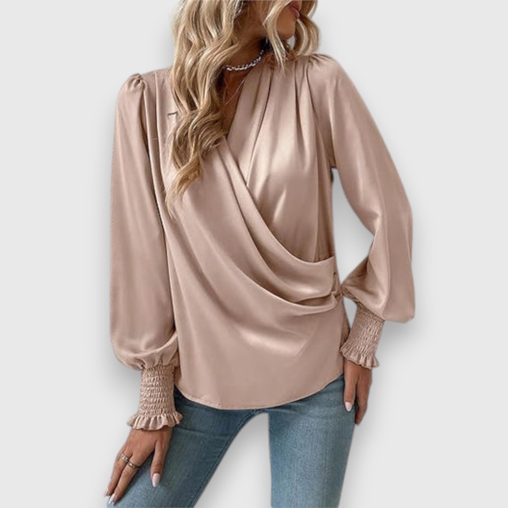 Cirelle | Moderne wikkelblouse voor dames – Elegante blouse met strik in de taille