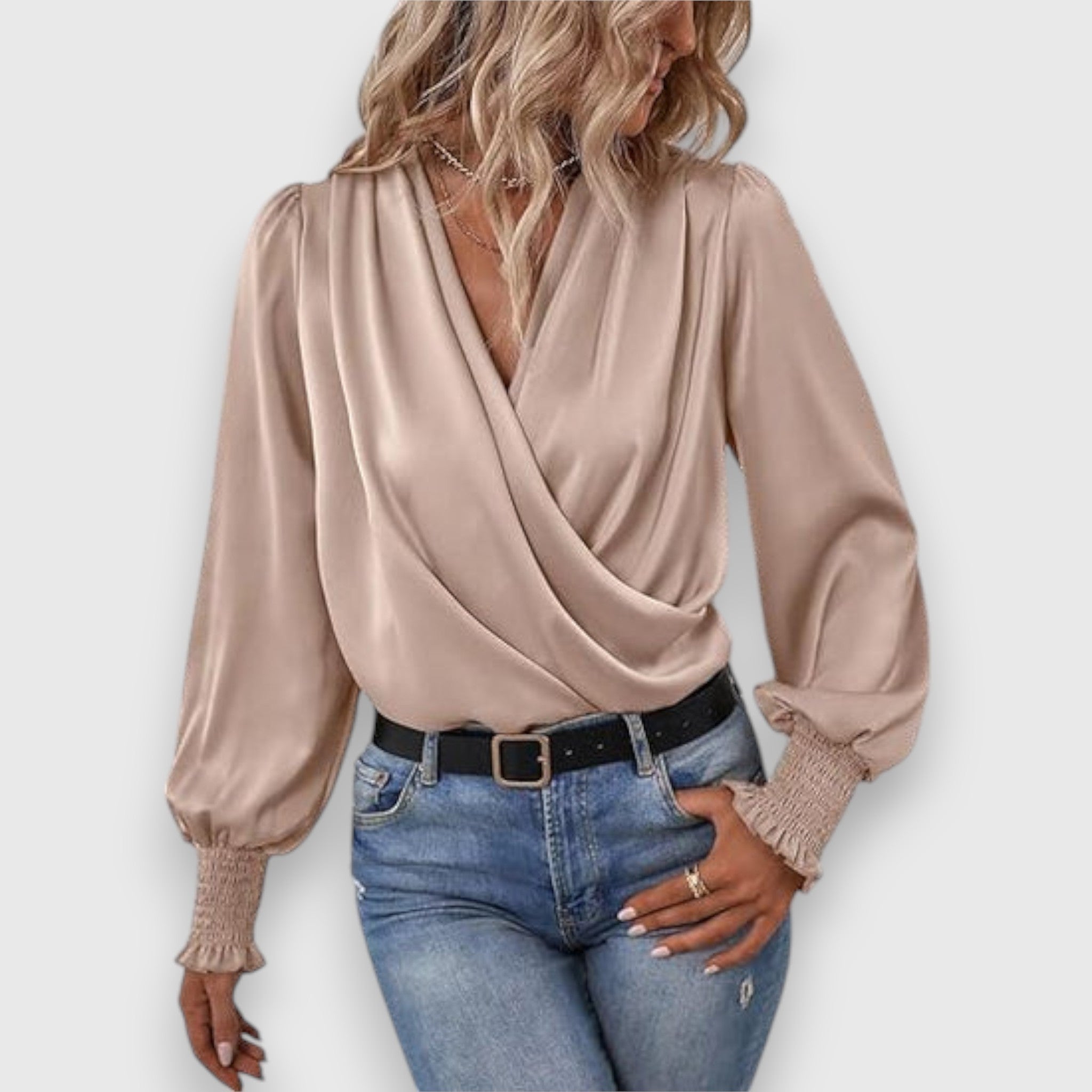 Cirelle | Moderne wikkelblouse voor dames – Elegante blouse met strik in de taille