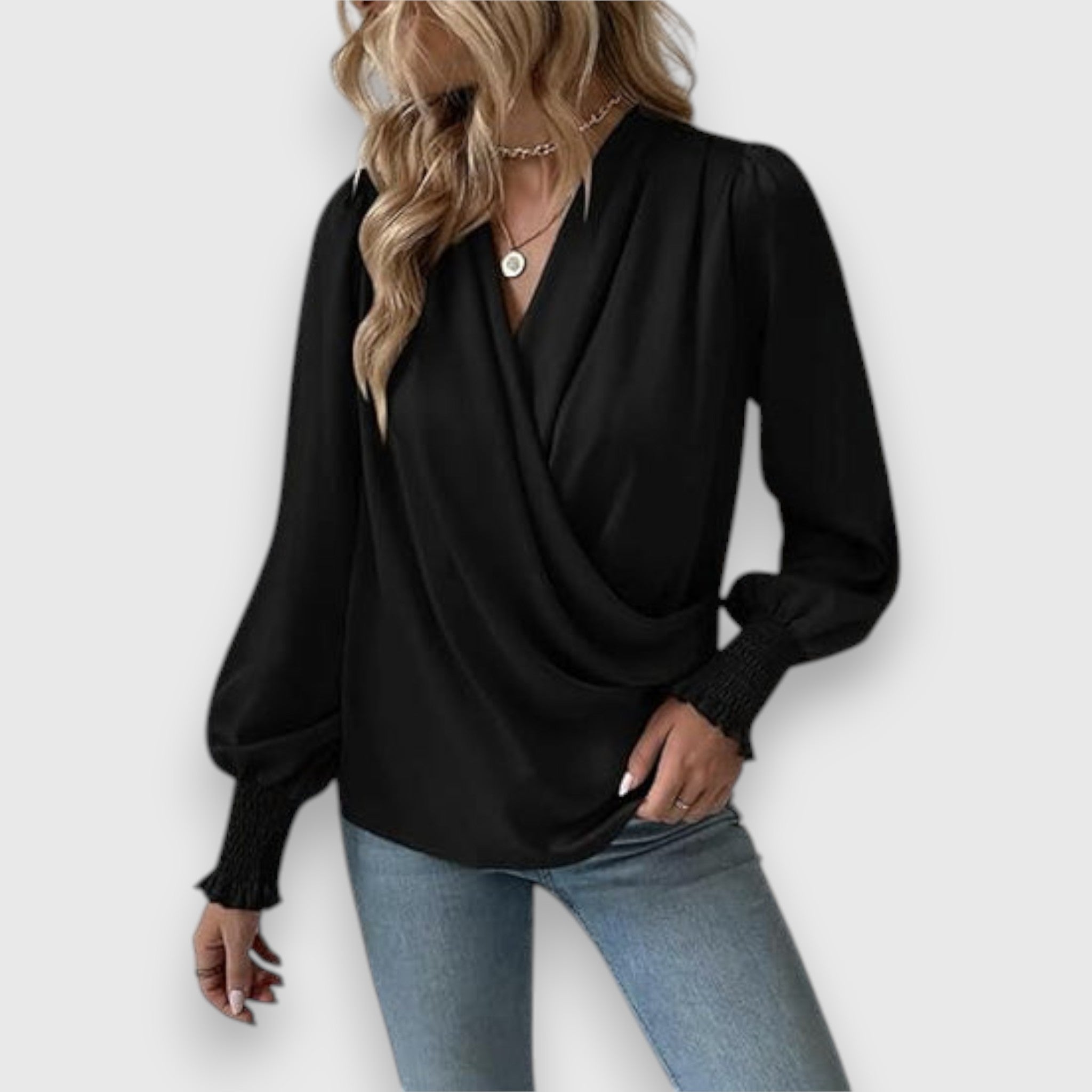 Cirelle | Moderne wikkelblouse voor dames – Elegante blouse met strik in de taille