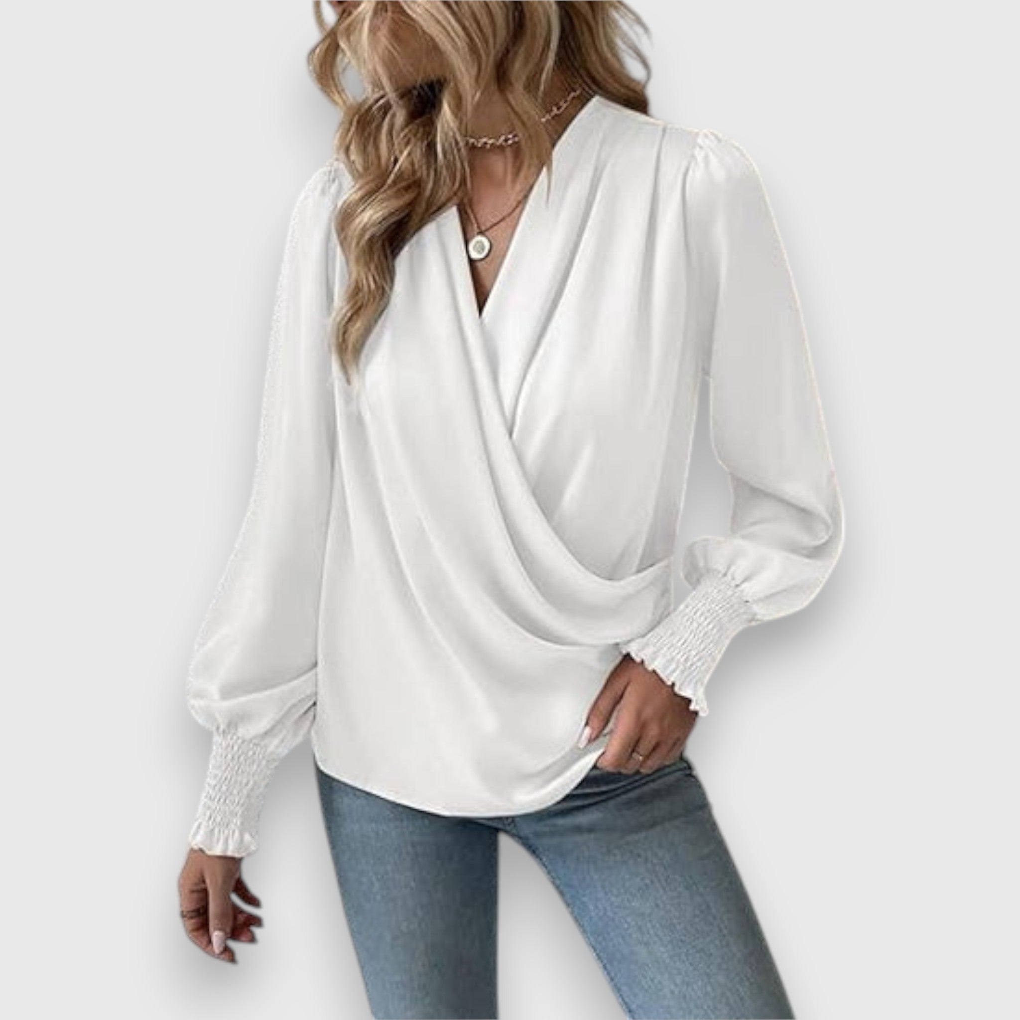 Cirelle | Moderne wikkelblouse voor dames – Elegante blouse met strik in de taille