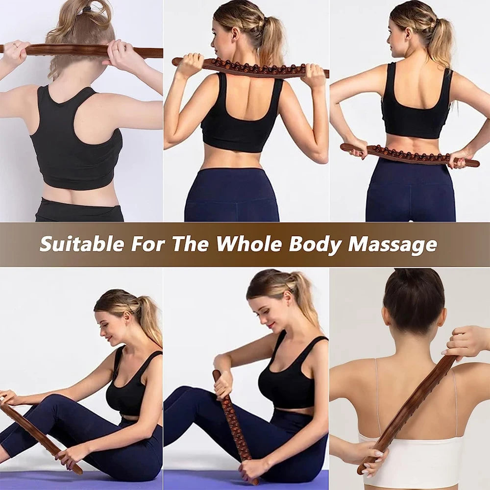 TranquilStick | Houten Gua Sha Massagestok voor Circulatieverbetering
