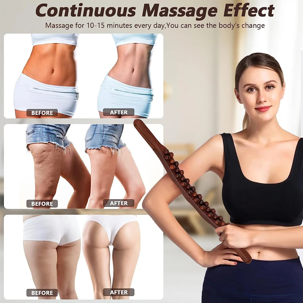 TranquilStick | Houten Gua Sha Massagestok voor Circulatieverbetering