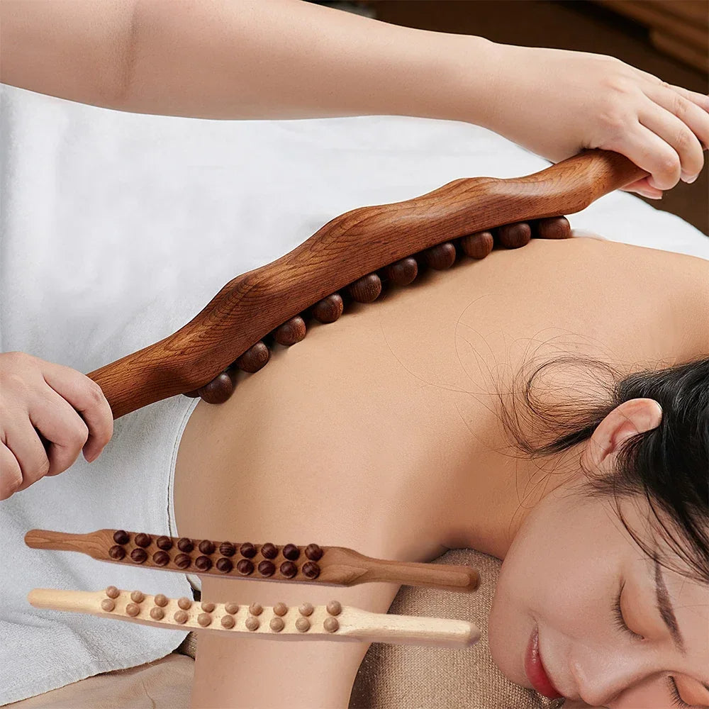 TranquilStick | Houten Gua Sha Massagestok voor Circulatieverbetering