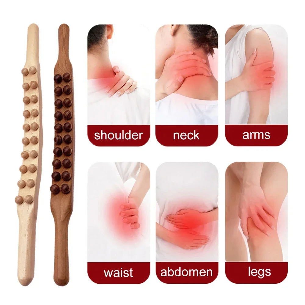 TranquilStick | Houten Gua Sha Massagestok voor Circulatieverbetering