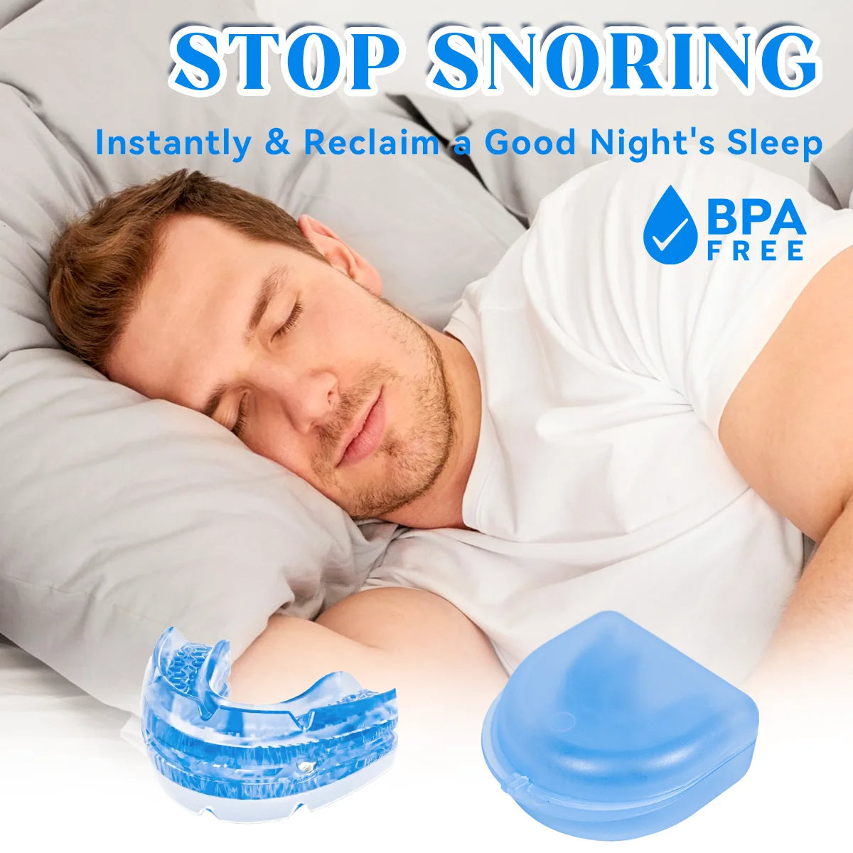 QuietBite | Aanpasbare anti-snurk mondbeschermer – Comfortabele, BPA-vrije slaapoplossing