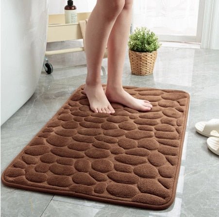 CobbleMat | Antislip PVC Badmat met keienontwerp - Sneldrogende, Zachte & Duurzame Badkamermat