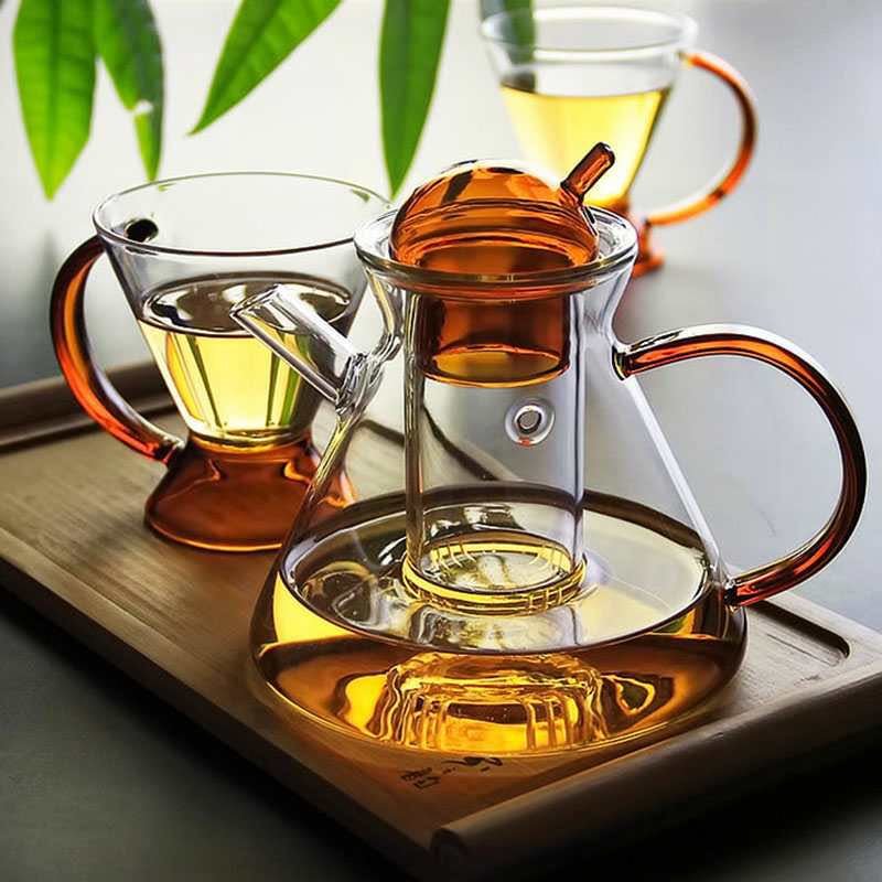 NordicBrew |  Glazen theepot en theekopjes - Elegante theemaker voor losse thee en warme dranken