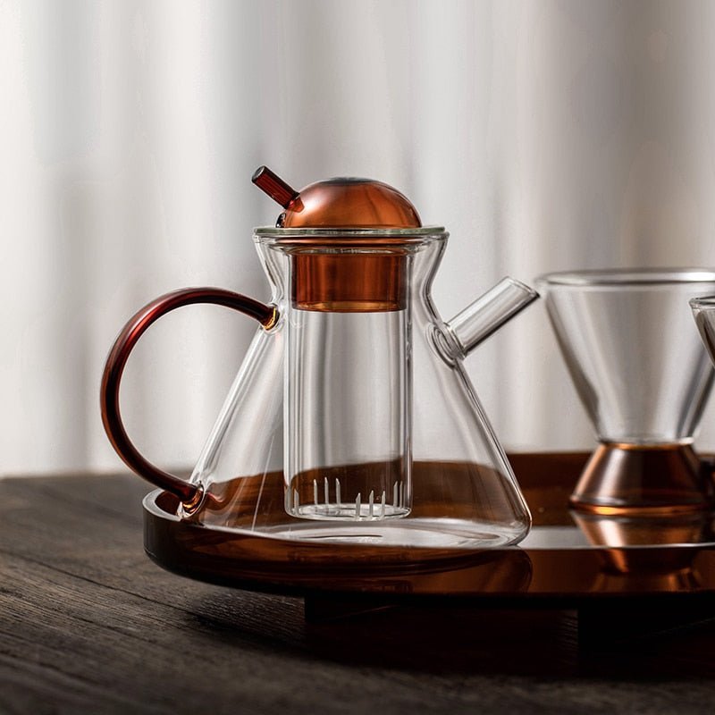 NordicBrew |  Glazen theepot en theekopjes - Elegante theemaker voor losse thee en warme dranken