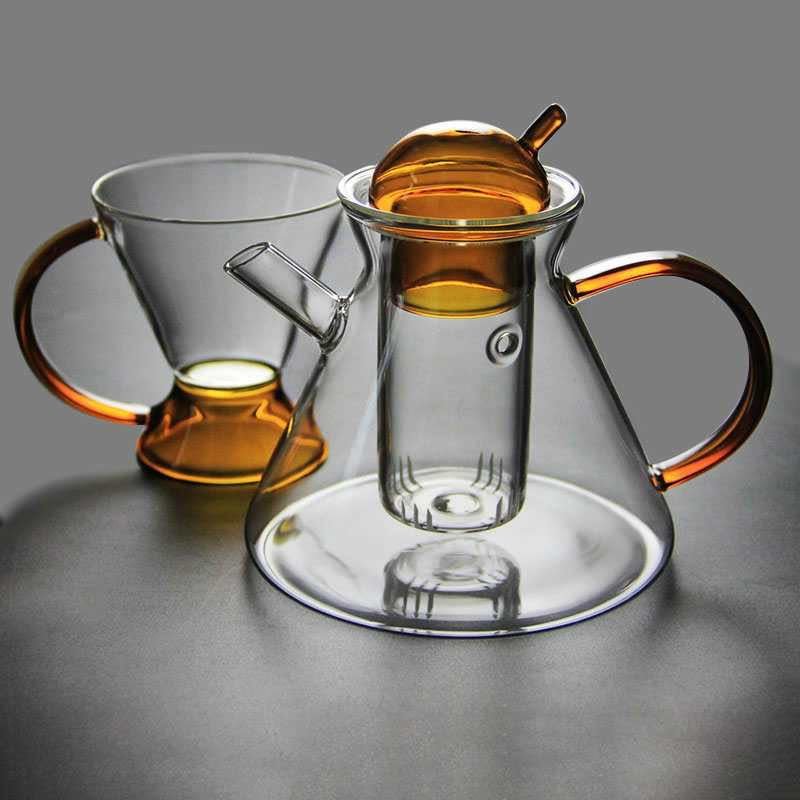 NordicBrew |  Glazen theepot en theekopjes - Elegante theemaker voor losse thee en warme dranken
