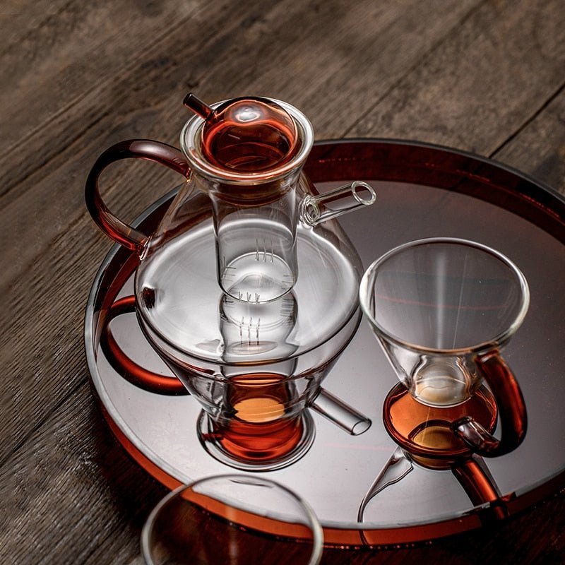 NordicBrew |  Glazen theepot en theekopjes - Elegante theemaker voor losse thee en warme dranken