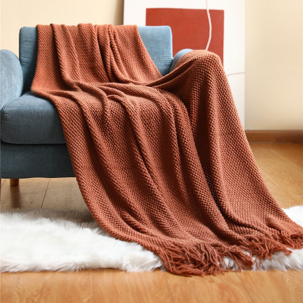SkandiBlanket | Nordic gebreide deken – gezellige, zachte en warme plaid voor op bed, bank of in de woonkamer
