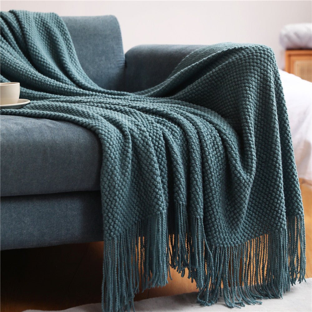 SkandiBlanket | Nordic gebreide deken – gezellige, zachte en warme plaid voor op bed, bank of in de woonkamer