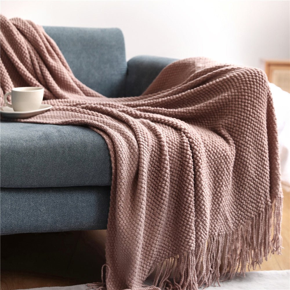 SkandiBlanket | Nordic gebreide deken – gezellige, zachte en warme plaid voor op bed, bank of in de woonkamer