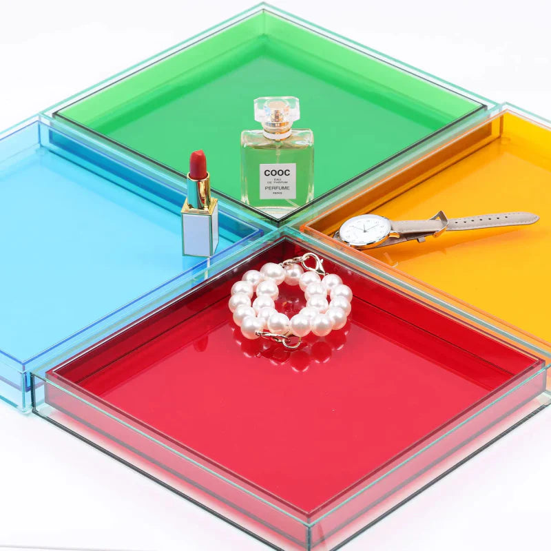 NeonTray | Acryl accessoirebakje – Levendige neon decoratieve organizer voor sieraden, sleutels en moderne Woondecoratie
