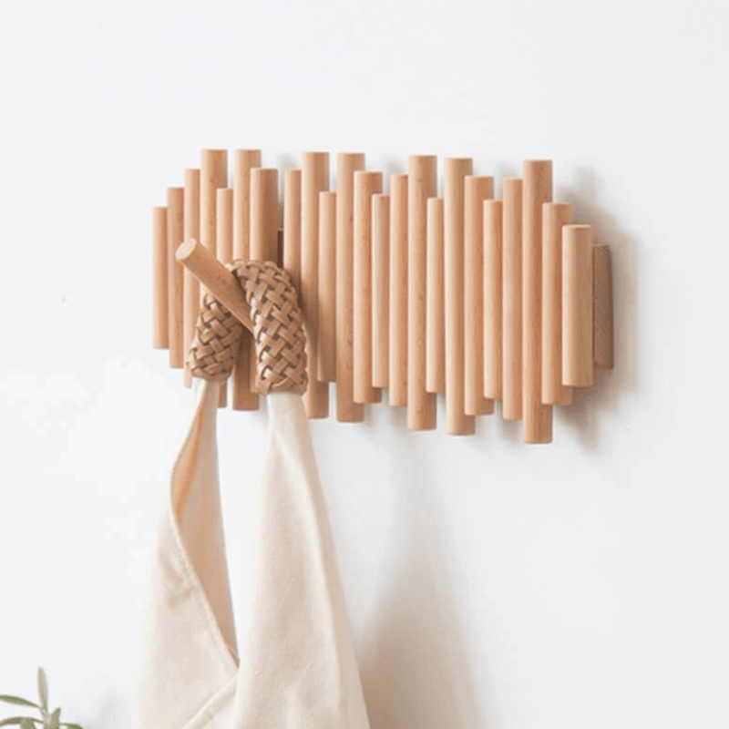 Woodrobe | Handgemaakt houten kledingrek - Scandinavisch ontwerp, wandgarderobe