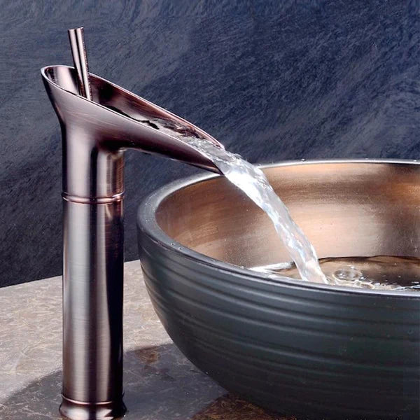 Cascade | Waterval Antieke Badkamerkraan - Messing Mengkraan voor Wastafel, Vintage Stijl
