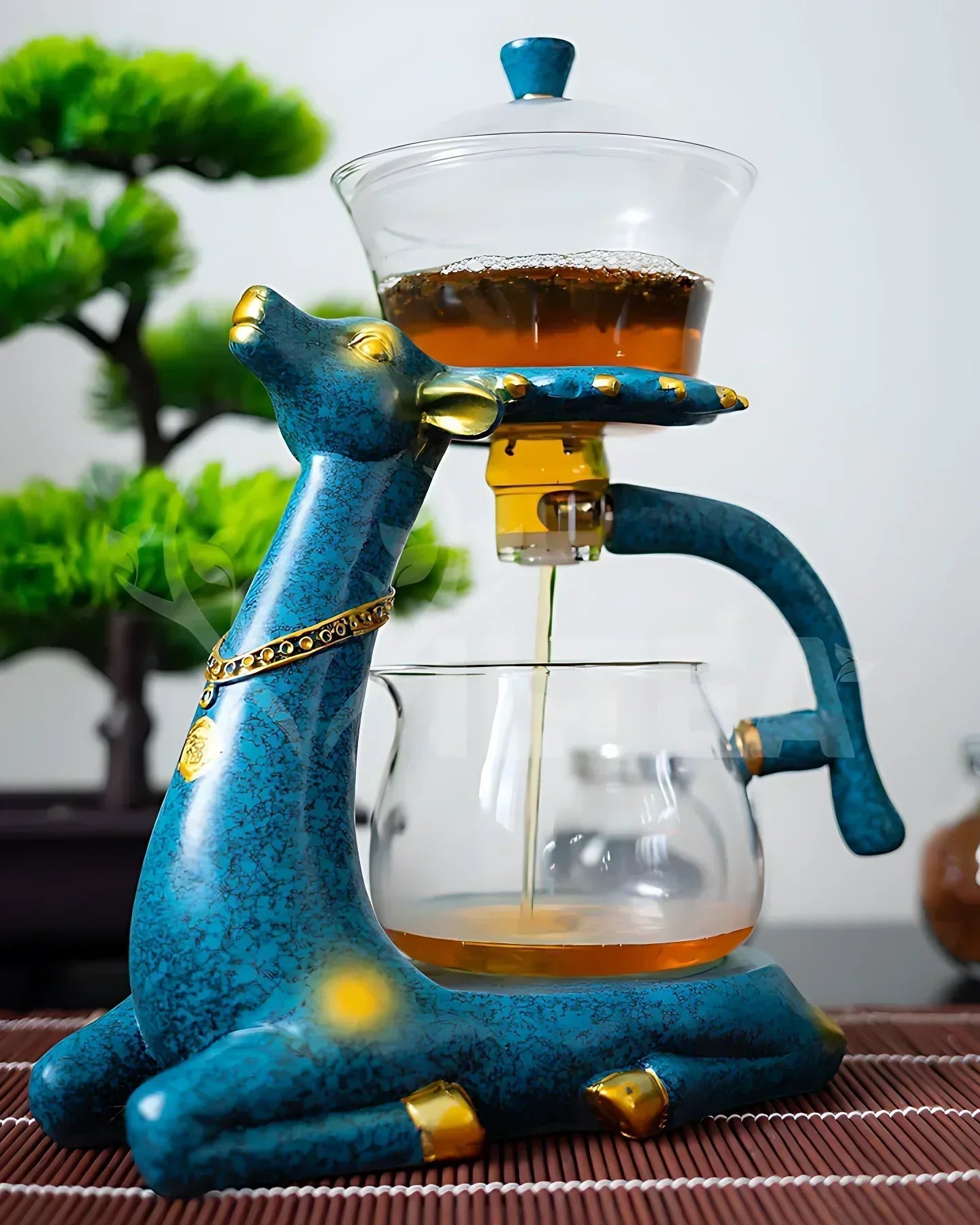 InfuZen | Artistiek glazen theeservies met thee-ei - voor kruidenthee en losse thee