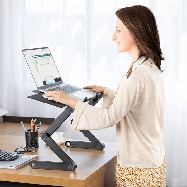 FlexiDesk | Verstelbare 360° Ergonomische Laptopstandaard - Opvouwbaar en in hoogte verstelbaar