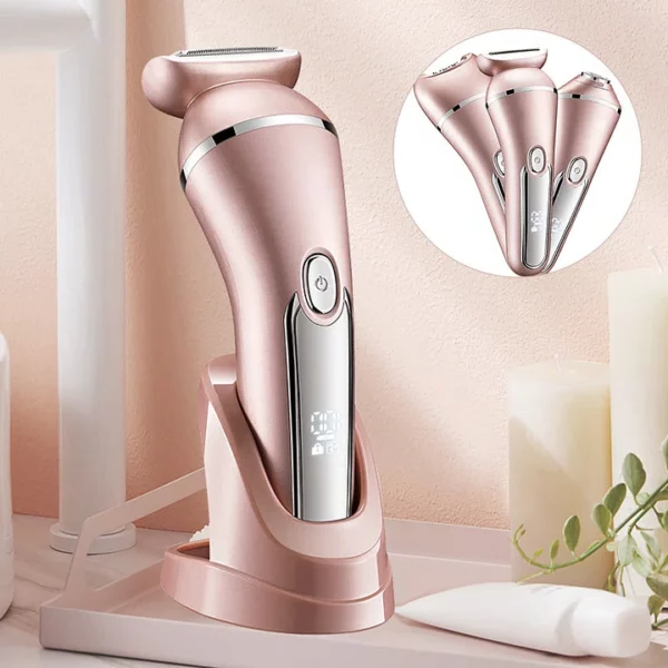 SkinGlide | 3-in-1 waterdichte elektrische scheerapparaat voor vrouwen – gezichts-, lichaams- en bikinilijnontharing